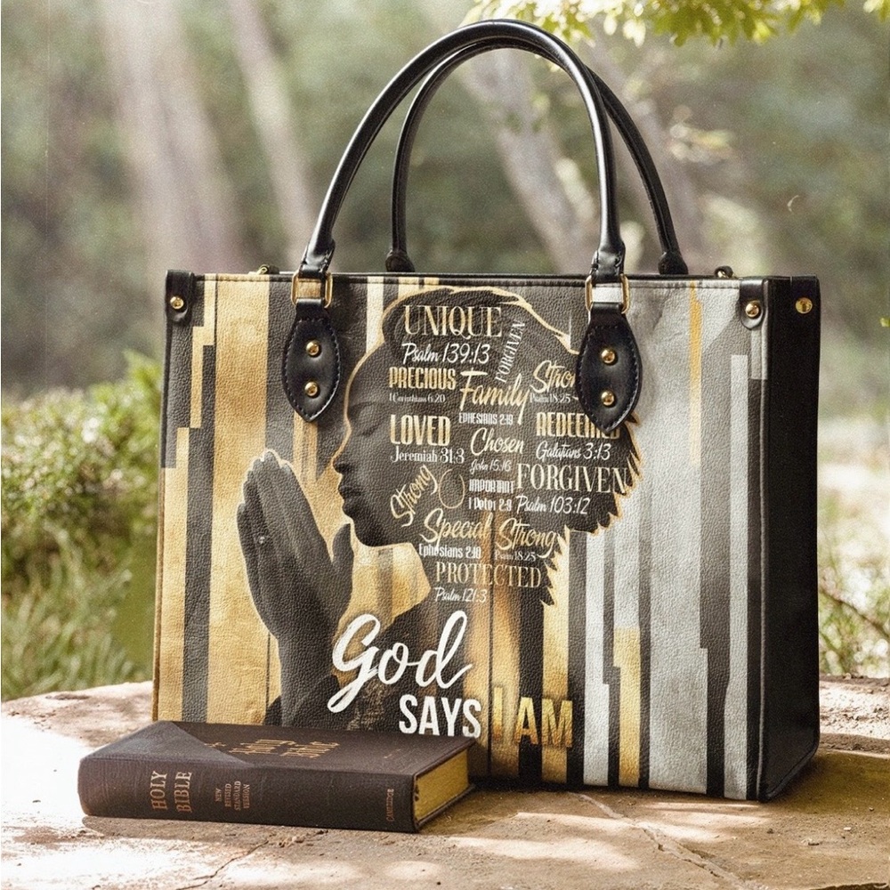 Inspirational Black and Gold Tote Bag NEW!
